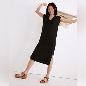 Madewell Black V-Neck Muscle Tank Dress
